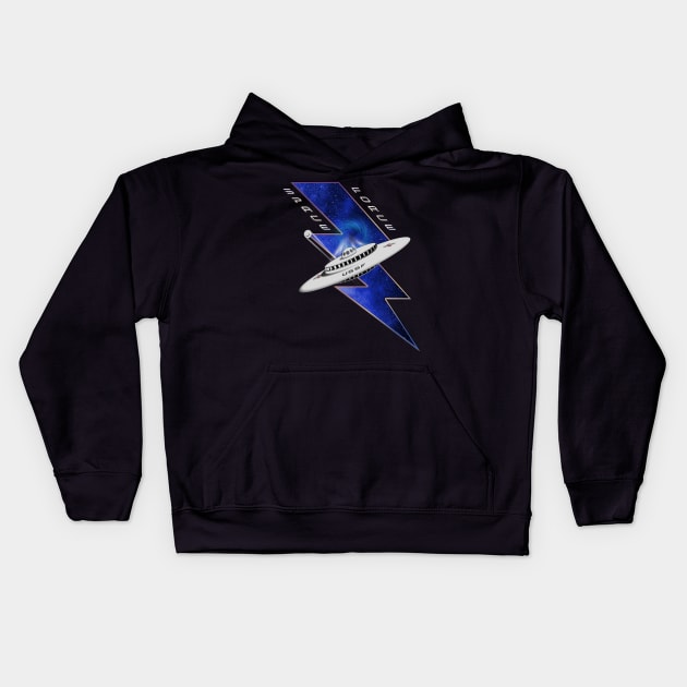 Space Force Mothership Modern Lightning Edition Kids Hoodie by SunGraphicsLab